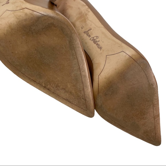 Sam Edelman Beige Pointed Toe Heel Soft Leather - Women’s Size 10 - 4 Inch Heel - Picture 8 of 11